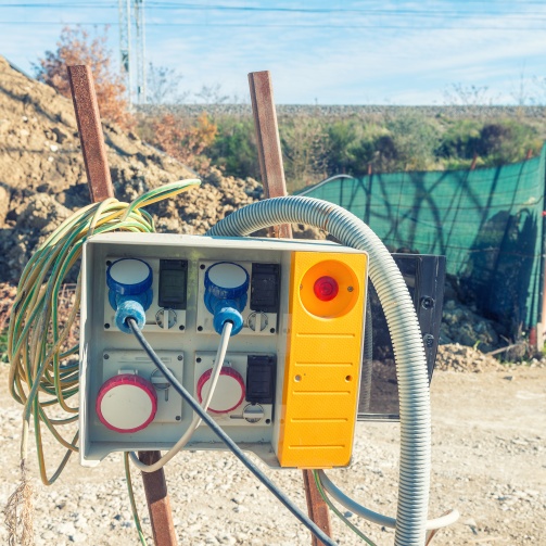 Portable Electric Generator at the building site